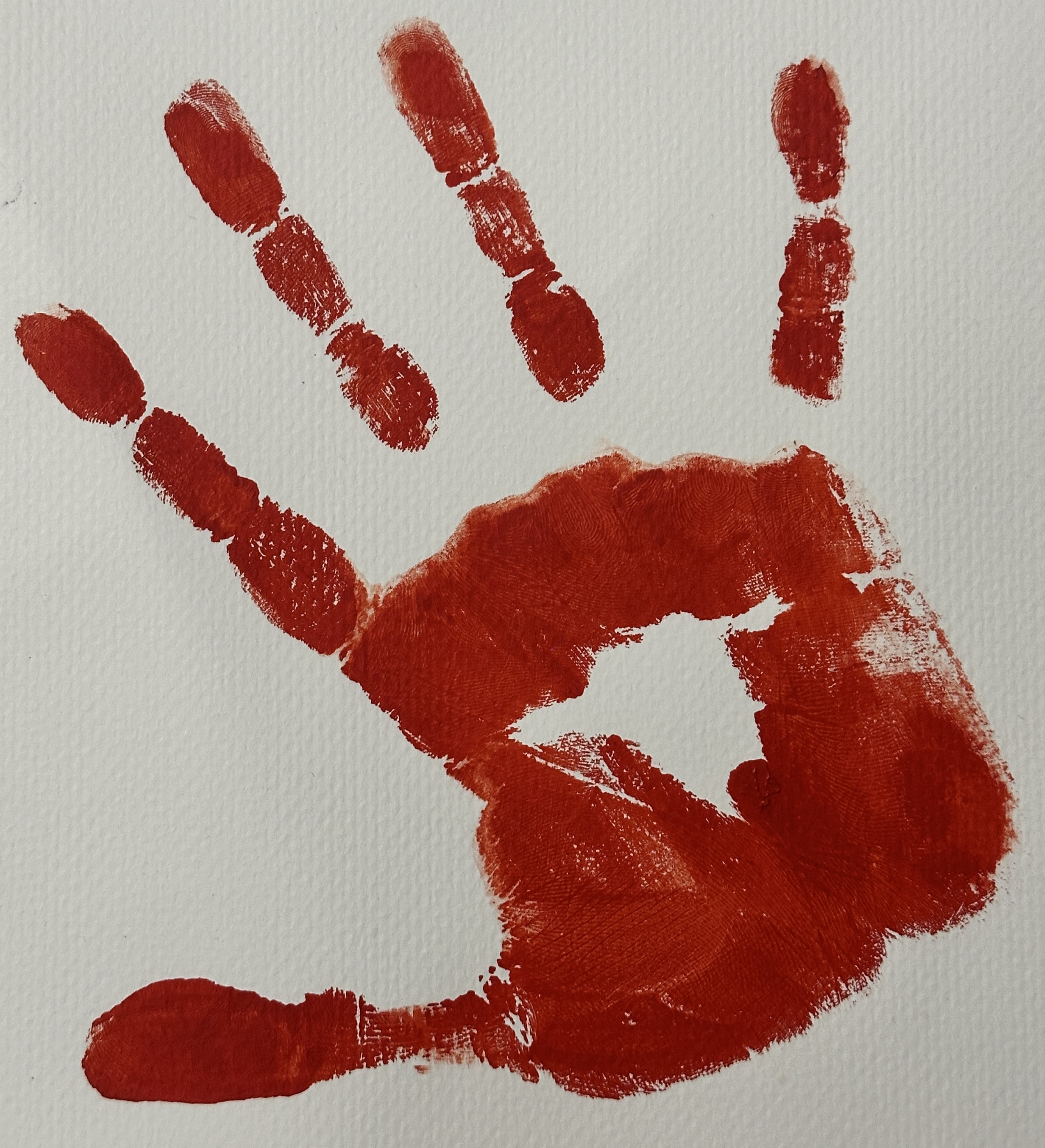 red handprint